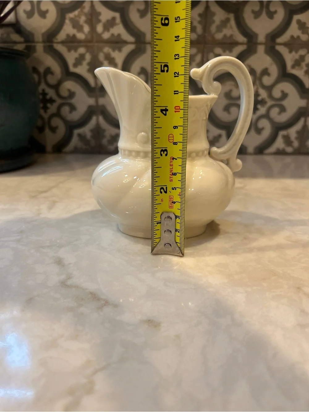 VINTAGE LENOX CHINA USA 16 OZ PITCHER - GREEN BACK STAMP